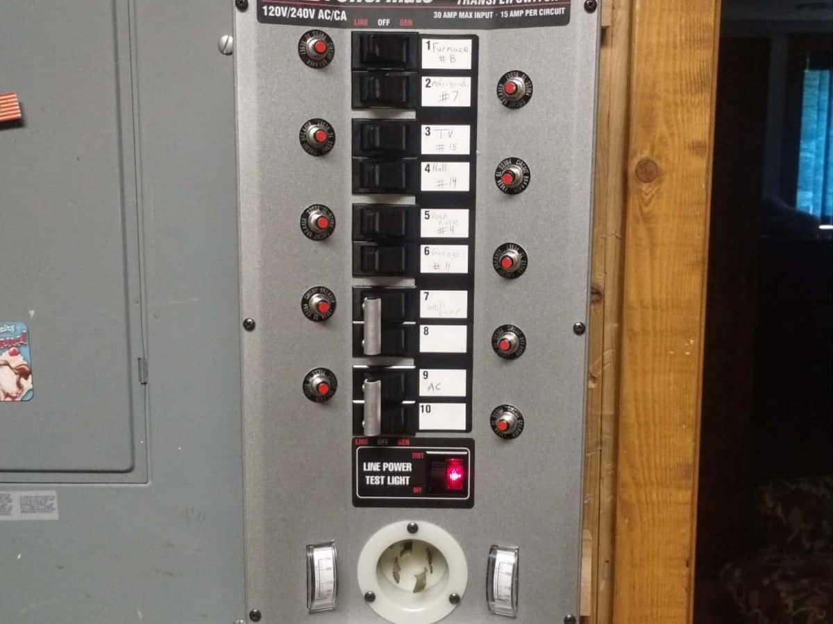 generator transfer switch installation