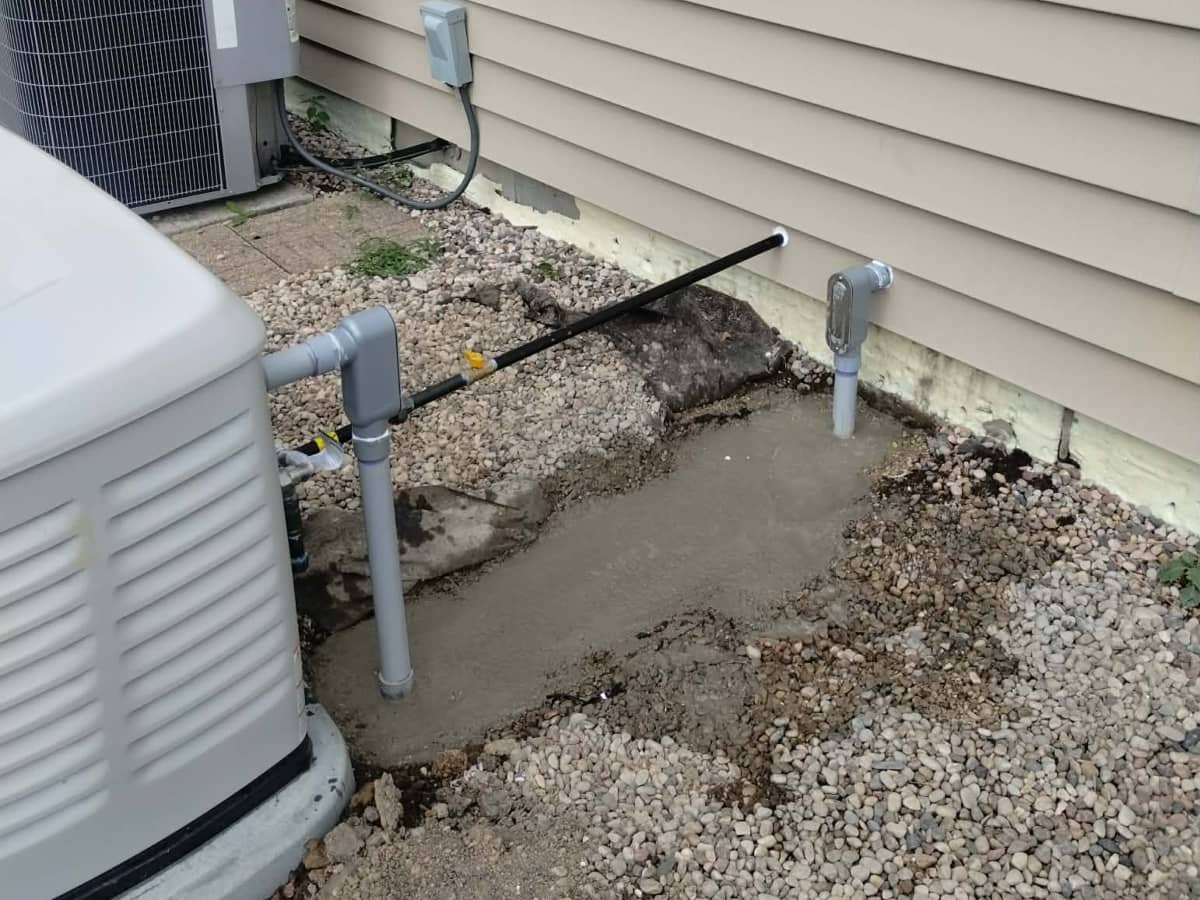 standby generator installation near a home